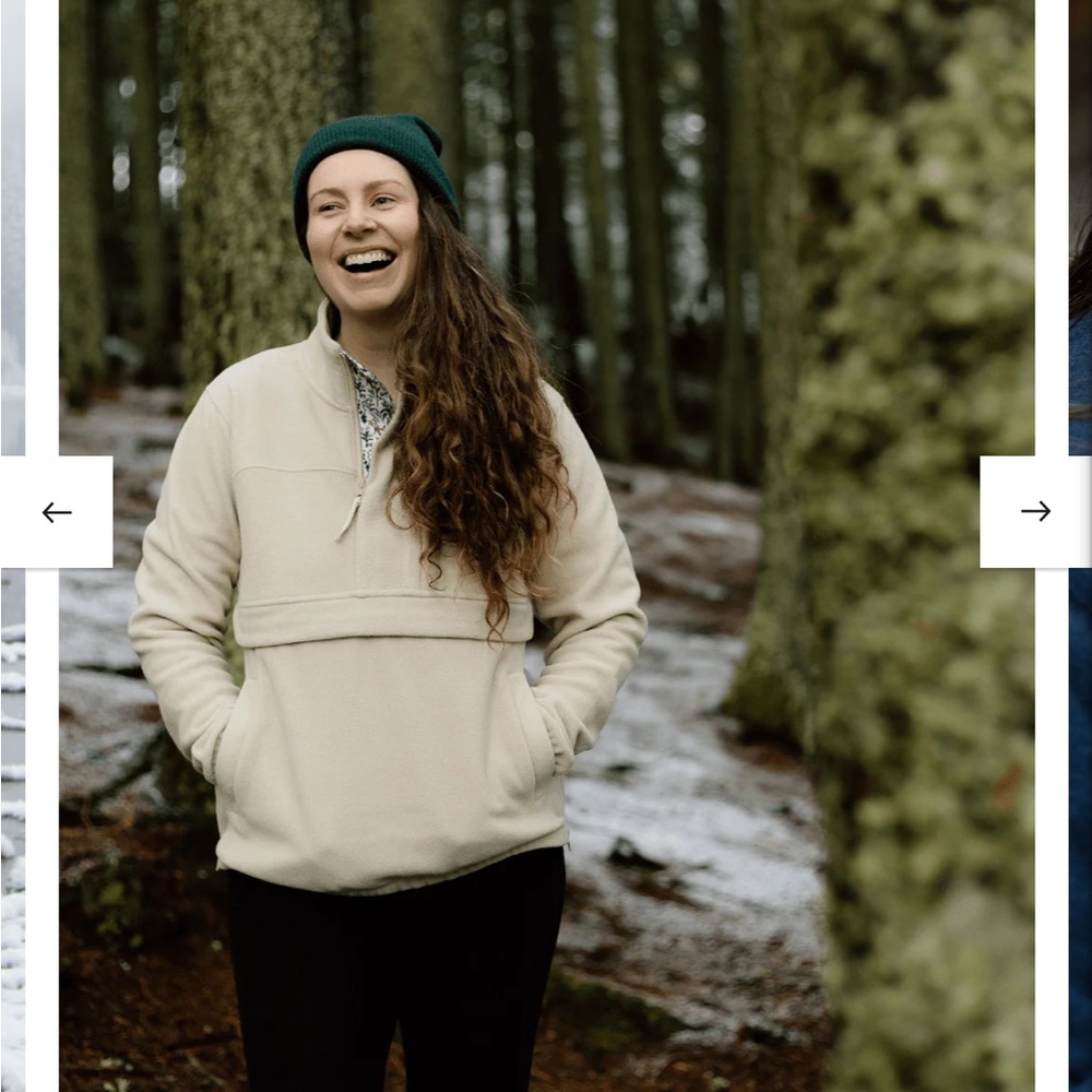 Women's Cream Pullover Fleece - Maternity and Postpartum/Nursing Friendly